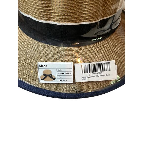 Joywant Women’s Straw Hat with Black/White Ribbon. Comes with case. - Picture 7 of 11